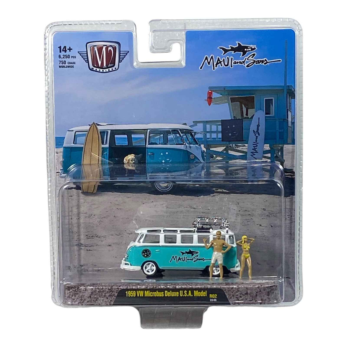 1959 VW Microbus U.S.A. Model (Maui and Sons) - M2 Machines Diorama
