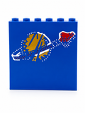 Benny Worn Worn/Faded Panel Upgrade Tile for LEGO Up-Scaled Blue Astronaut 40921 Set
