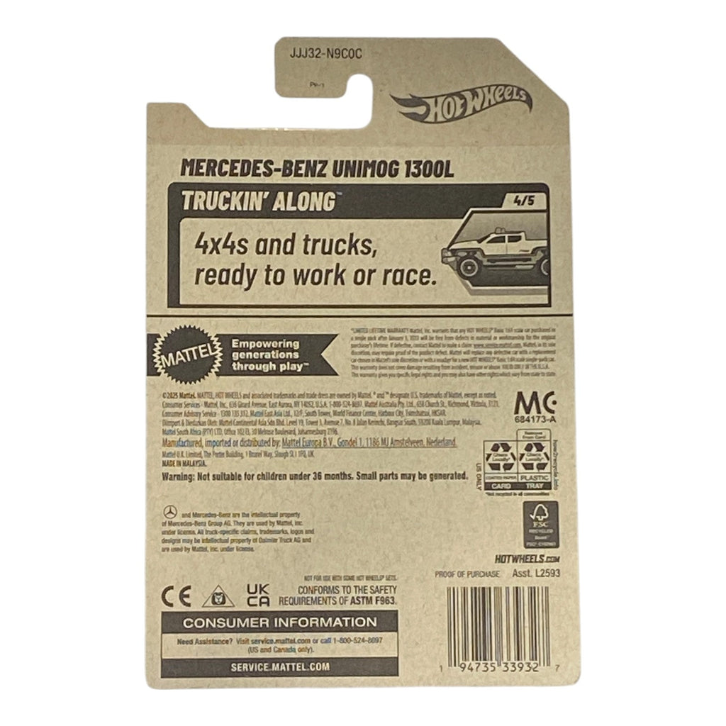 Hot Wheels Mercedes-Benz Unimg 1300L | Truckin' Along Series 4/5