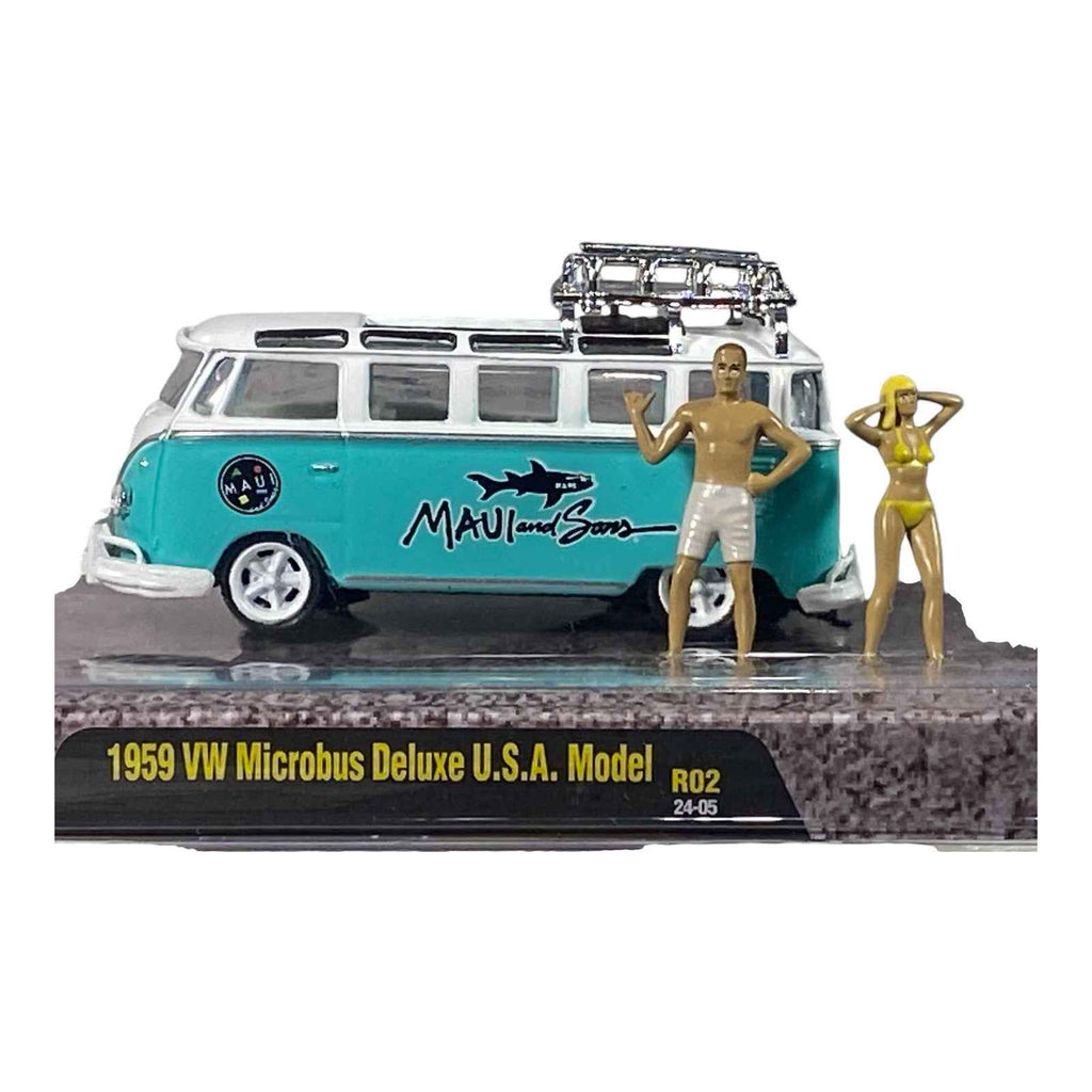1959 VW Microbus U.S.A. Model (Maui and Sons) - M2 Machines Diorama