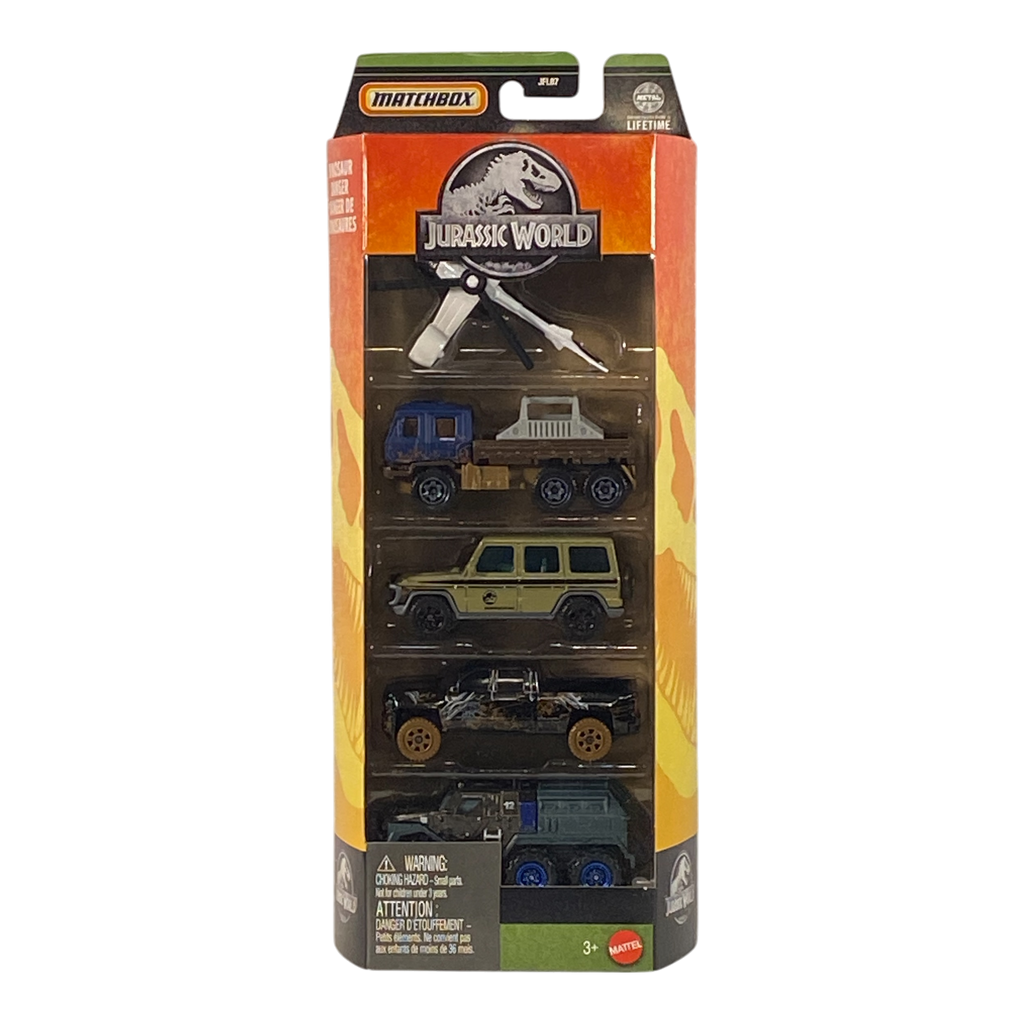 Matchbox Jurassic World Dinosaur Danger | 5 Pack Edition