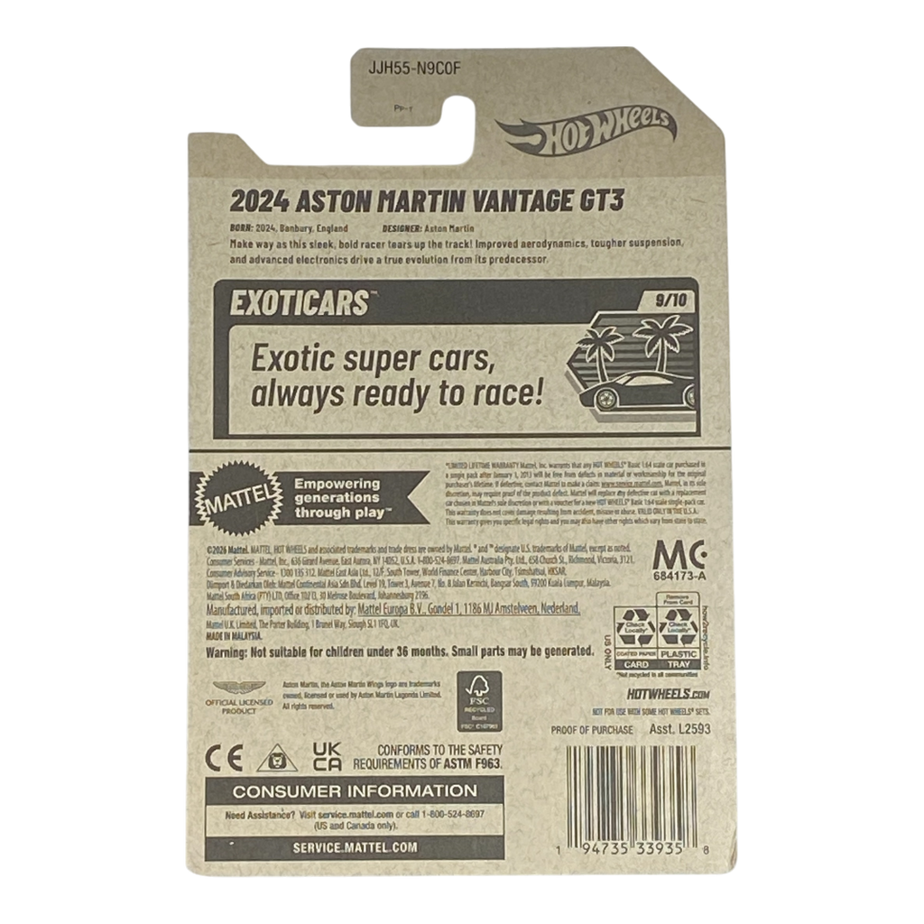 Hot Wheels 2024 Aston Martin Vantage GT3 | Exoticars Series 9/10
