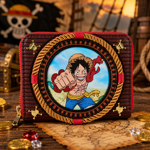 One Piece Luffy Nautical Zip-Around Wallet by Loungefly