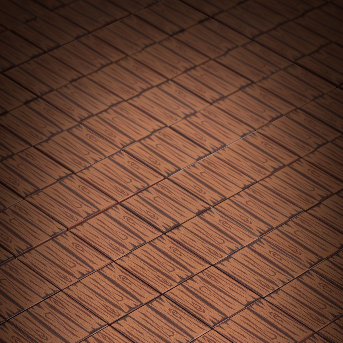 Hardwood Minifig Flooring (Rough, Dark) 2x2 Tile made using LEGO part