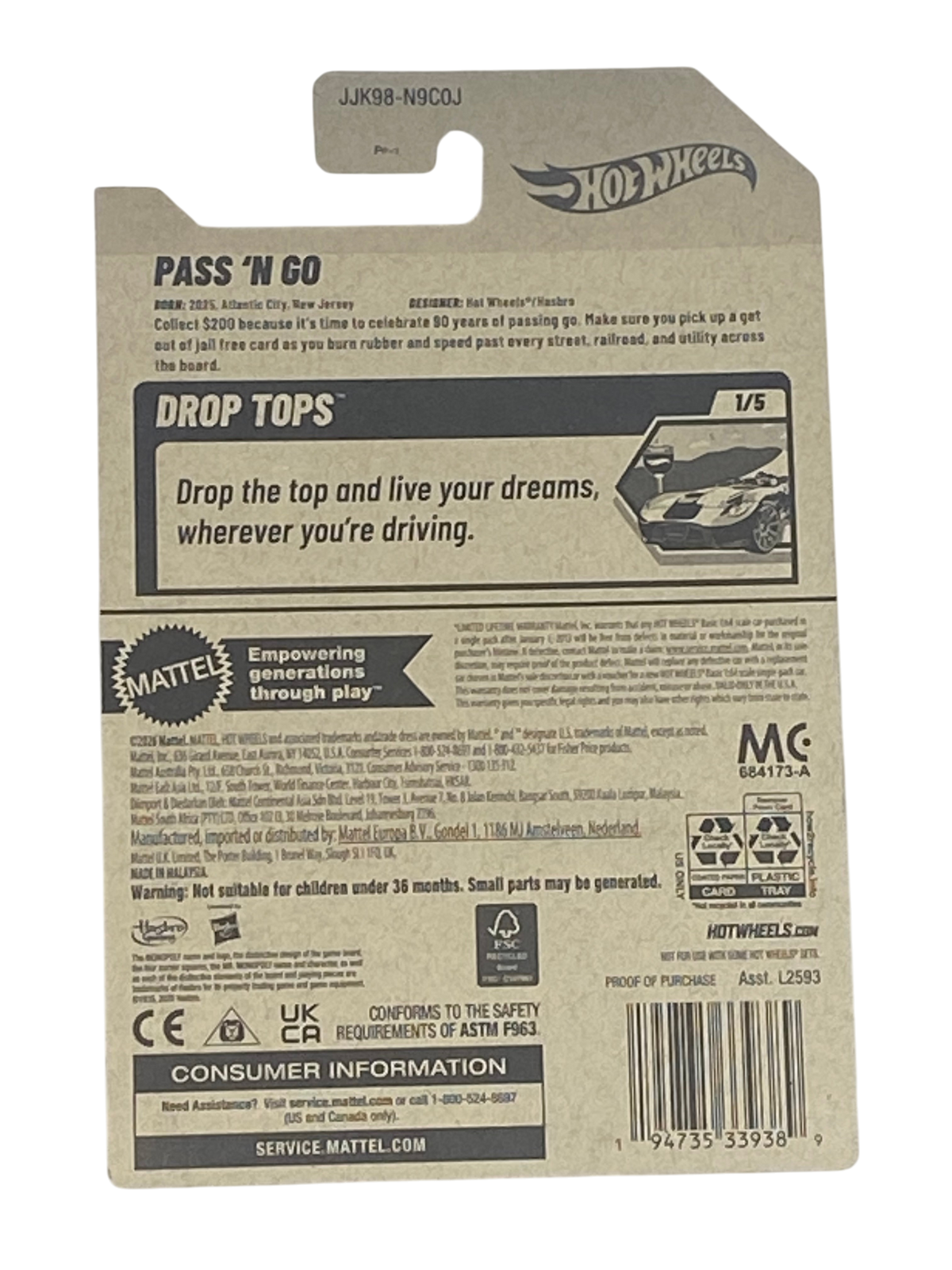 Hot Wheels Pass 'N Go | Drop Top Series 1/5
